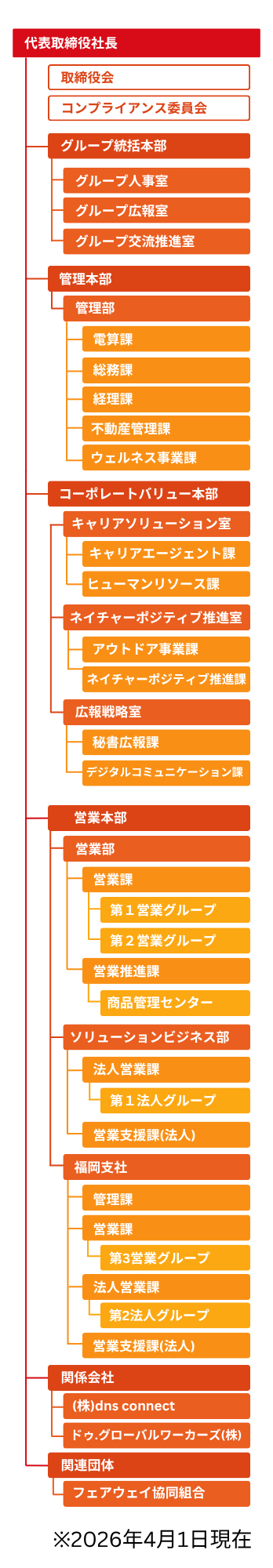 株式会社DNS 2024年度組織図